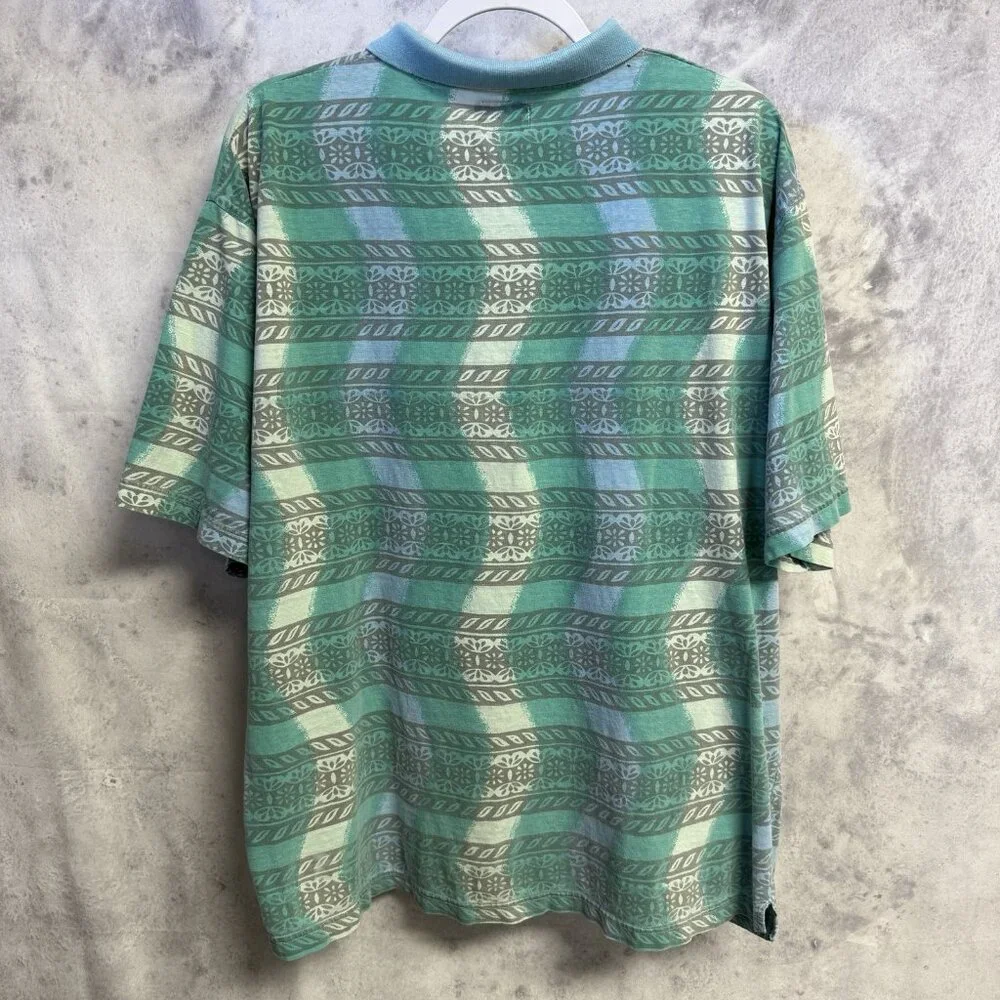 Vintage Peter B Floral Polo Shirt Mens XL Surf Beach Summer 90s Y2K 23x27.5 - Picture 2 of 11